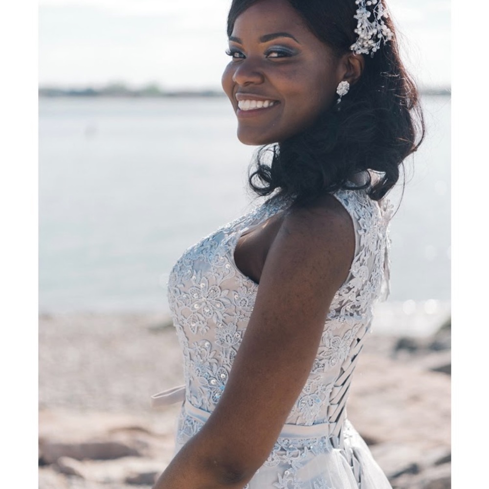Silver/light gray gown maid of honor/ mother of the bride/ wedding dress/prom
